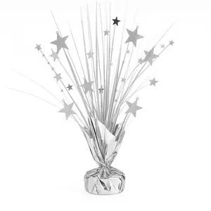 Silver Star Foil Spray Centerpiece, 12-Inch