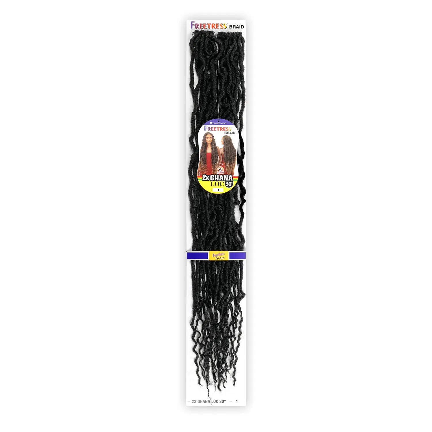 Freetress 2X Ghana Loc 30" Synthetic Crochet Braids, Pre-Looped Braiding Hair Extensions (20 Strands Per Pack), Synthetic Braided Hair, Braiding Synthetic Extensions & Pieces