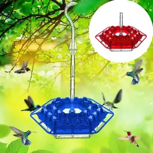 Hexagonal Hanging Bird Feeder with Hook, Outdoor Garden Bird Feeder, Indoor Bird Feeding Waterer, Multiple Colors Available, Hummingbird Feeders