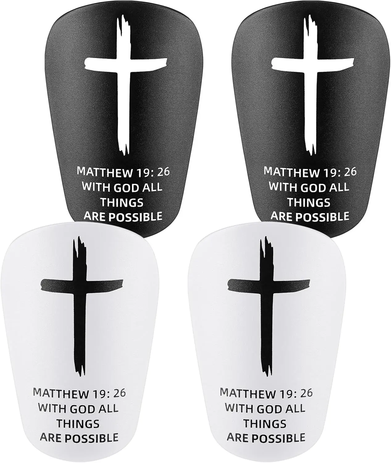 2 Pairs Mini Soccer Shin Guards Christian Faith Cross Small Shin Guards with Bible Verse Religious Soccer Football Pads