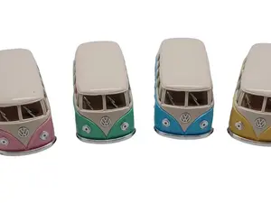 5.1" 1962 Classical Bus Volkswagen Pull Back Car Doors Open Scale 1:38 Diecast Metal