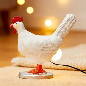 3D LED Egg Table Lamp - Funny Resin Chicken Night Light with USB, Perfect Christmas or Birthday Gift,The height of this item is 5.9 inches and the length is 6.1 inches.
