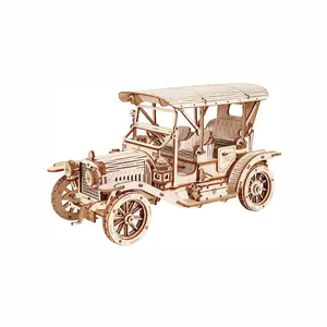【self-assembly puzzle】ROKR MC801 Vintage Car 3D Puzzle, 3D Wooden Puzzle Retro Car Model Kits to Build for Adults, Gift for Antique Car Lovers Aesthetic Home Decor