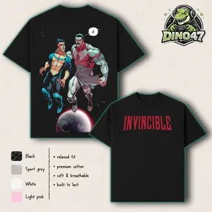 Mark Grayson vs Thragg - Invincible War Comics Graphic T-Shirt, Vintage Washed Hoodie Sweatshirt Tank Top Unisex, Casual Crewneck 100% Cotton Tee, Menswear Movie Merch