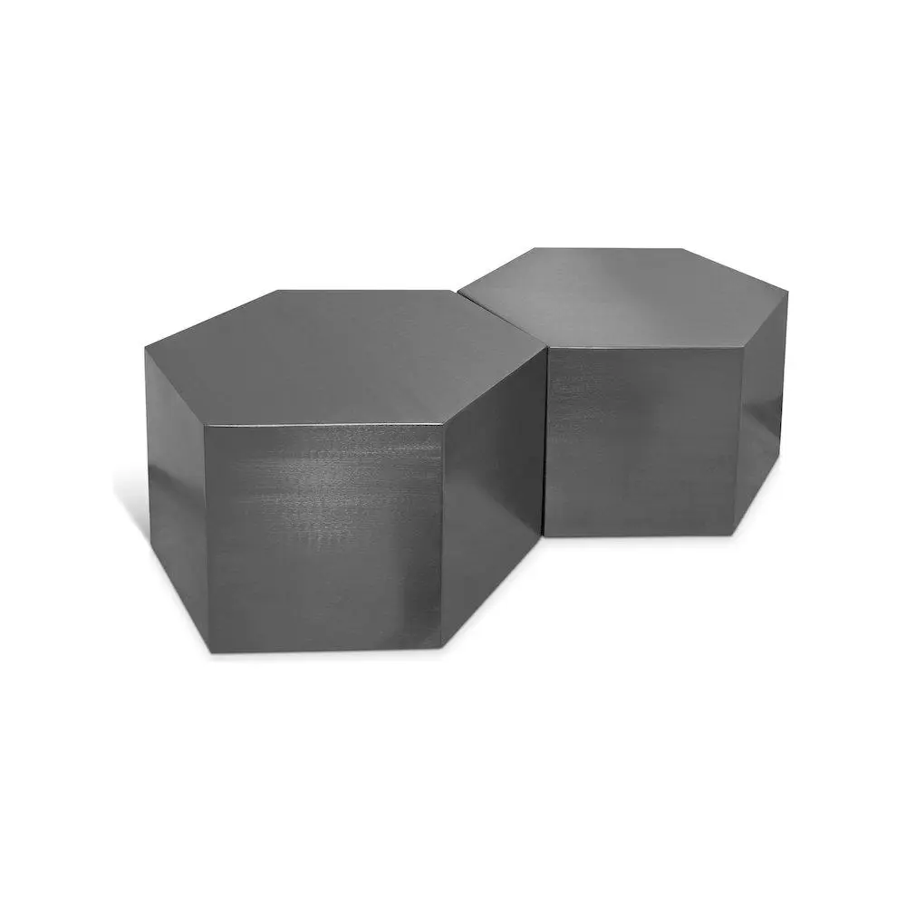 Hexagon Brushed Chrome Coffee Table