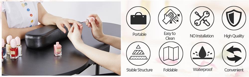 【Crazy Price】Yaheetech 37-inch Portable & Foldable Manicure Table Nail Desk Workstation with Large Drawer/Client Wrist Pad/Controllable Wheels/Carrying Case for Spa Beauty Salon
