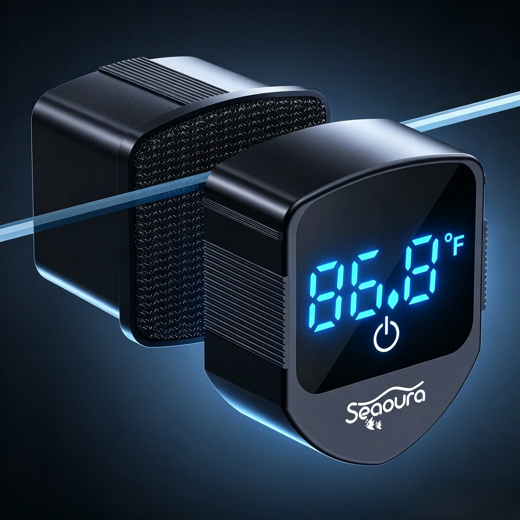 Seaoura Floating Fish Tank Magnetic Cleaner Integrated Thermometer Micro Small Magnet Glass Wiper With Algae Scraping Blade Scratch Resistant Glass Only Aquarium Tool Practical Daily Cleaning Gear For Indoor Living Room Mini Glass Nano Shrimp  Digital