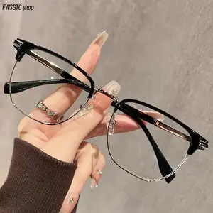 Men's Classic Square Frame Anti-Blue Light Glasses, HD Clear Lens Lightweight Comfort Computer Eyewear, Anti Fatigue Stylish Spectacles for Office Work, Gaming and Daily Long Screen Time