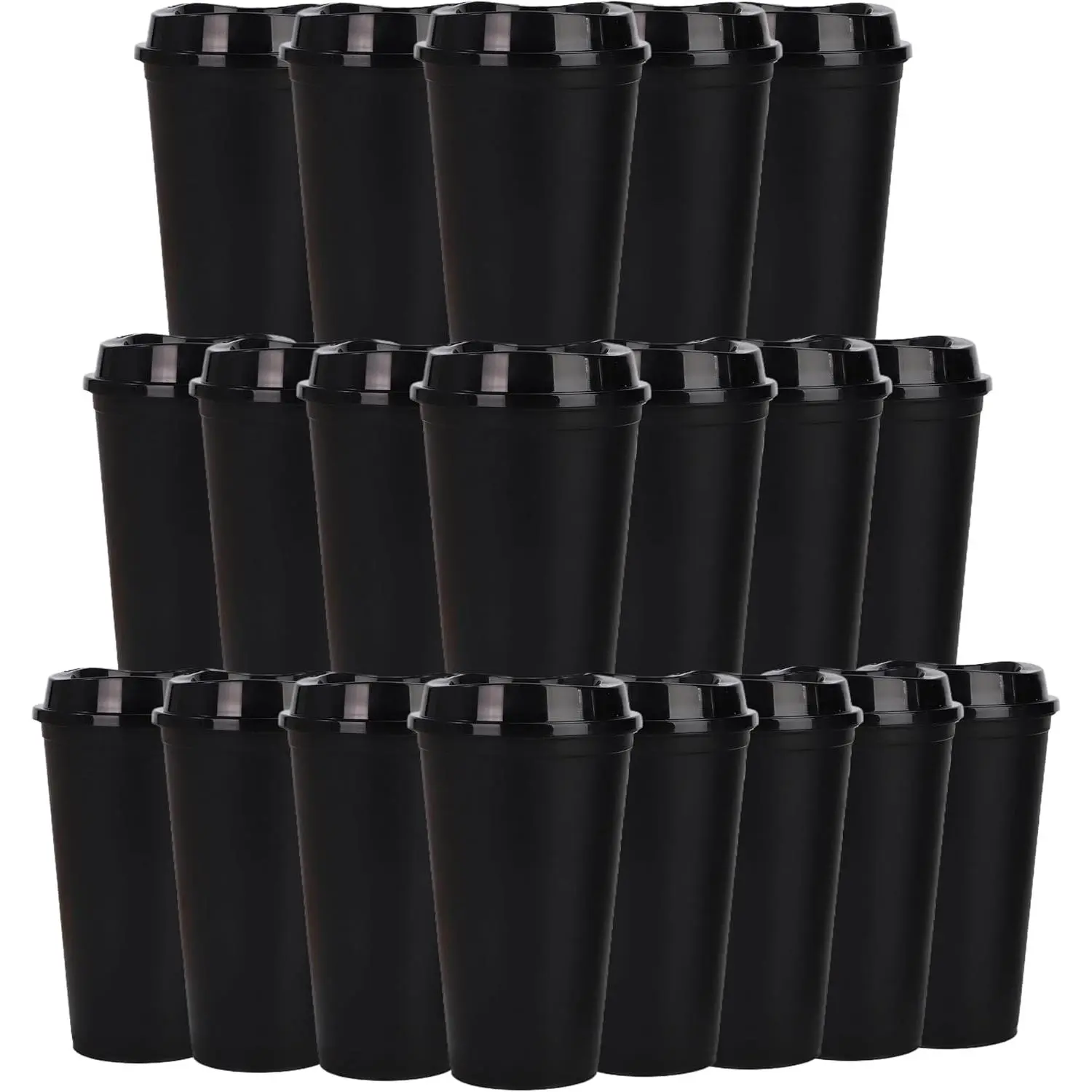 20 Pack Coffee Cups with Lids 16 oz Plastic Tumblers Travel Mug Iced Coffee  Cup for Adults and Women Hot and Cold Drinks, Microwaveable (Black) -  TikTok Shop