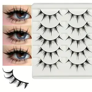 5 Pairs of Pure Desire Cartoon Eye False Eyelashes, COS Enlarged Double Eyes, Little Devil 5MH-5, Cosmetic False Lashes