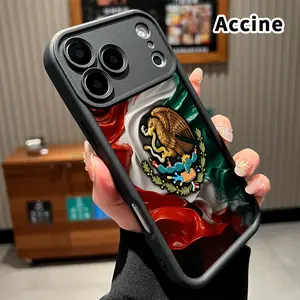 Phone Case for iPhone 17 Pro Max 16 15 14 Plus 13 12 Mini 11 XR X XS Air E  Mexican Flag's Pride Pattern Anti-Scratch Shockproof TPU Bumper Drop-proof Cover Cellphone Protective Casing