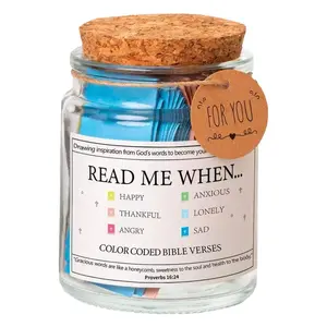 Bible Verses in A Jar, God's Word Storage Jar ,Colorful Bible Verses Gratitude & Blessings Christian