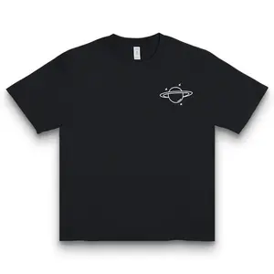 Minimalist Saturn Line Art Print Short Sleeve T-Shirt | Cosmic Minimalism Style Top