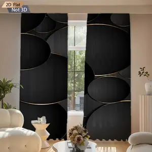 2pc Modern Simple Gold Curtains, Window Curtain, Drape Light Blocking, Elegant, Home Decor for Living Room Bedroom Balcony Kitchen Shower