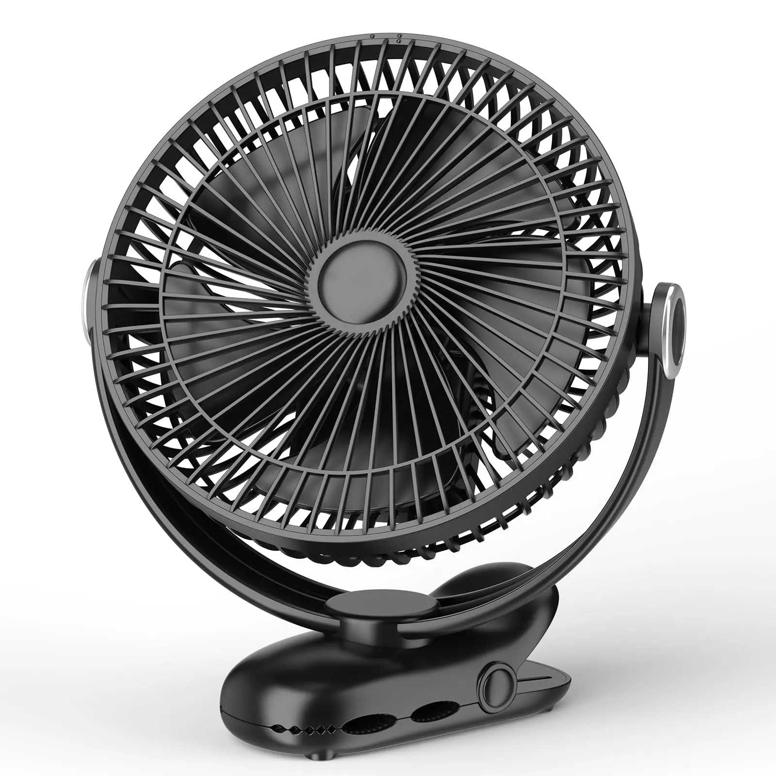 10000mAh 30hrs Portable Fan Rechargeable, 8-Inch Battery Operated Clip on Fan, USB Fans, 4 Speeds, Strong Airflow, Sturdy Clamp for Golf Cart Office Desk Outdoor Travel Camping Bed Truck Treadmill