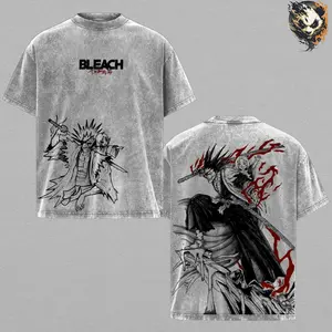 Kenpachi Zaraki Anime Washed Tee – Bleach Graphic T-Shirt, Soul Reaper Captain Aesthetic Battle Energy Streetwear Trendy Otaku Gift Anime Fan