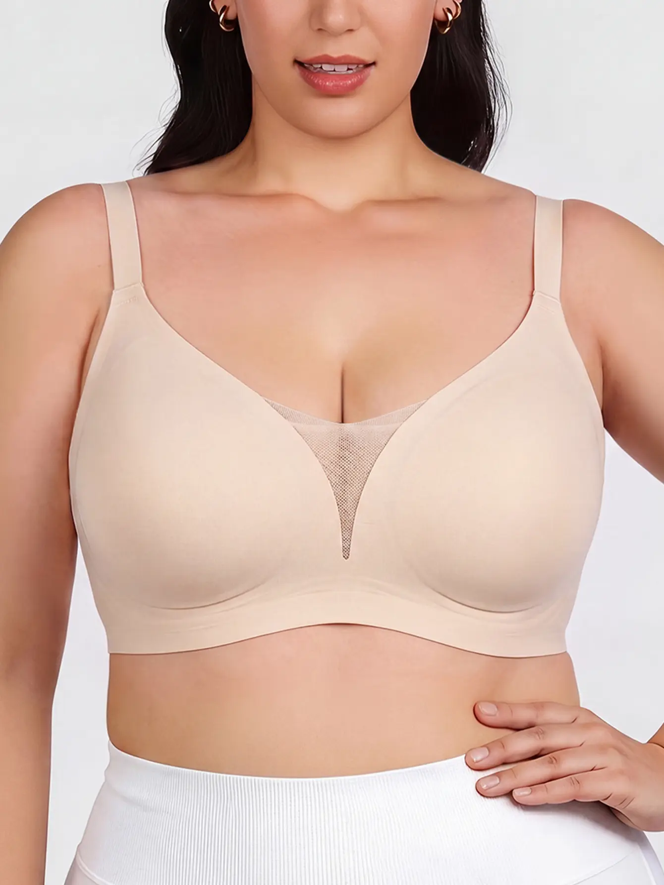 Mimilemon Womens S-3XL Jelly Bras Wireless Comfortable Soft Push Up Bralettes Seamless Tshirts Bras Breathable Mesh Everyday Bras