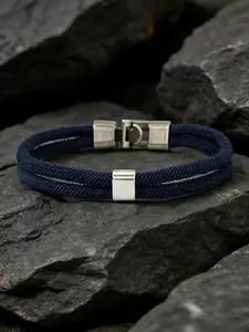 Men's Braided Nylon Rope Bracelet with Stainless Steel Magnetic Buckle, Durable and Easy to Wear, Daily Commute Gift, Outdoor Sports Style