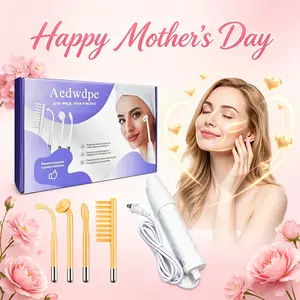 【Mother's Day Gift】4-in-1 High Frequency Electrode Wand, 1 Set Facial Skincare Electric Massager, Face Hair Massage Comb Stick, Skin Care Machine, Back To School Birthday Gifts, Summervibes