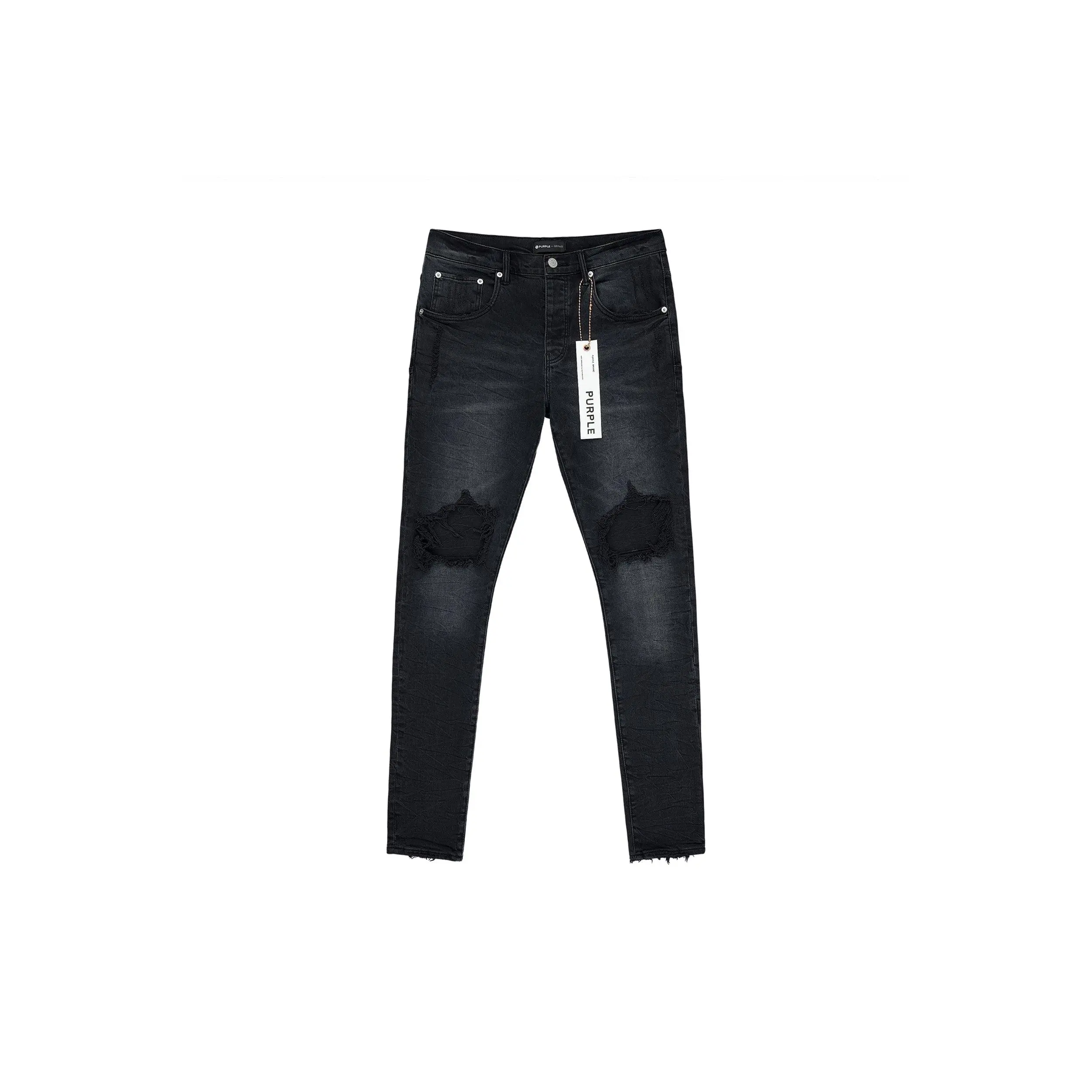 Men's Classic Cotton Stretch Jeans, P002 Black Wash Blowout Menswear Pants