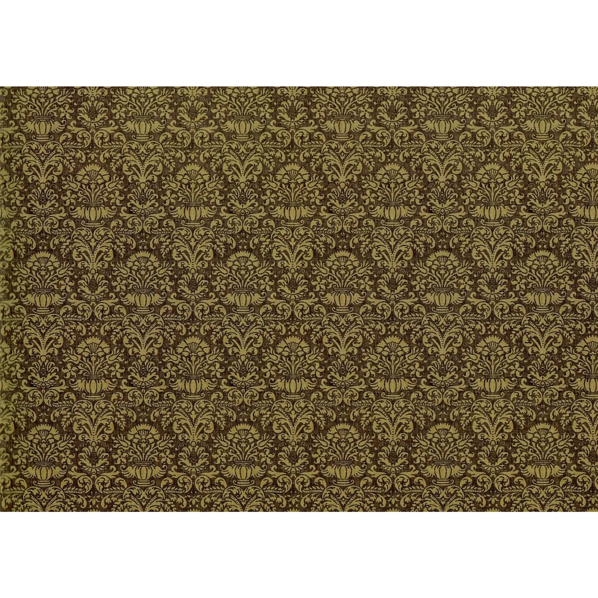 Dollhouse Wallpaper Damask Chocolate Brown Victorian 1:12 Scale Itsy Bitsy Miniatures