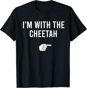 I'm With The Cheetah Halloween Costume Funny Matching Couple T-Shirt - 74B07XJCXTZT