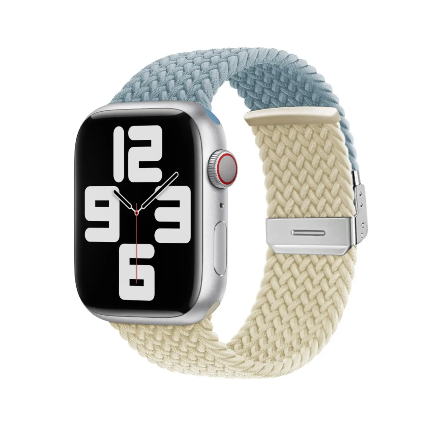 Compatible with Apple Watch: Two-Tone Braided Nylon Elastic Band with Buckle — iWatch Series 10 Wristband Compatible with Apple Watch: Two-Tone Braided Nylon Elastic Band with Buckle — iWatch Series 10 Wristband