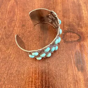 Western Turquoise Petal Cuff Bracelet
