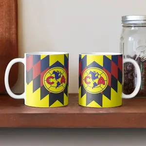 ClubAmérica Coffee Mug, Bold Yellow & Blue Football Fan Cup, Start Your Day With Mexican Soccer Pride, Gift for Dad, for Soccer fans, Gift's for Friends Who Love Football
