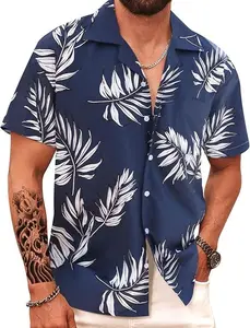 APTRO Men's Fitted Short Sleeve Tropical Floral Button Down Shirt for Summer Beach Wear Machine Washable Casual Boho Style Menswear Soft Top Fabric Hawaiian Pocket Stylish Shortsleeve