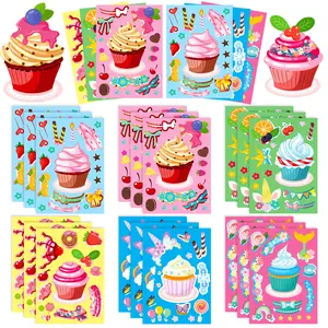 6 pieces per pack Cake Ice Cream Puzzle Stickers Pizza Fun Cupcake Stickers