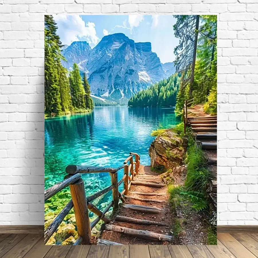 DIY Diamond Embroidery Mountain New Arrival Painting Lake Landscape Picture Rhinestones River Diamond Mosaic Home Decor Craft