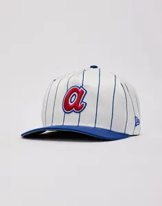 Mens New Era MLB Atlanta Braves Satin Pinstripe 9Fifty A-Frame Snapback