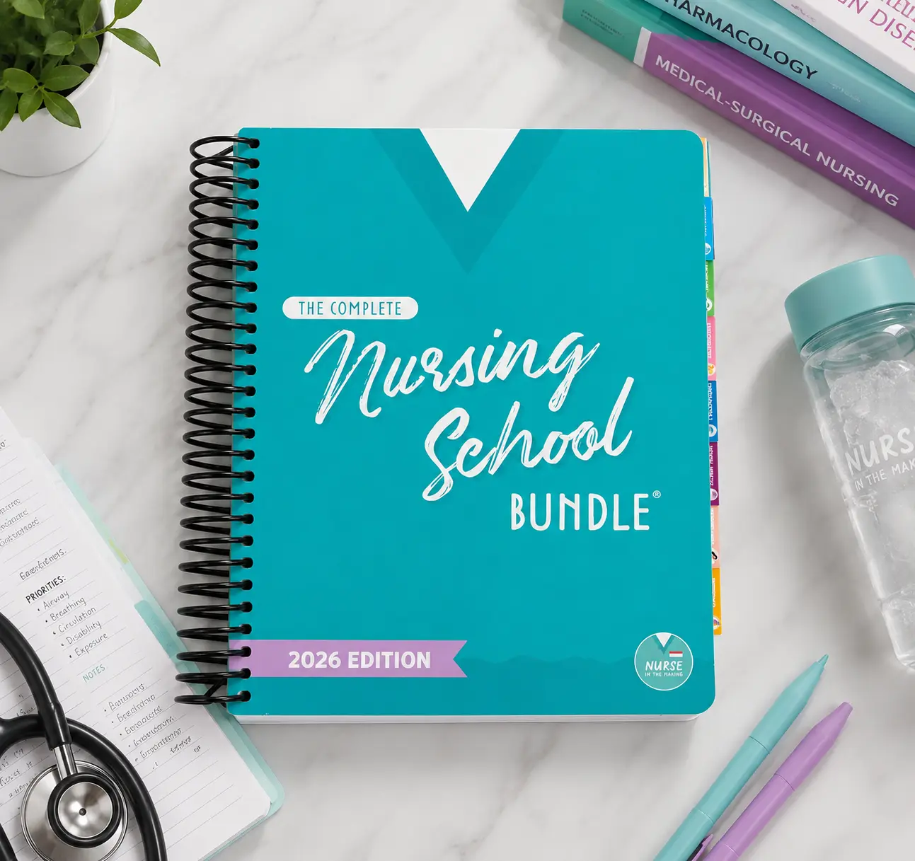The Complete Nursing School Bundle 2026 Edition – Nursing Student Planner, Study Guide & Organization Kit