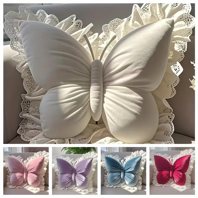 Bow Pillow Throw Pillows Butterfly Shaped Decorative Cute Pillows for Bed Sofa Cute Home Decor