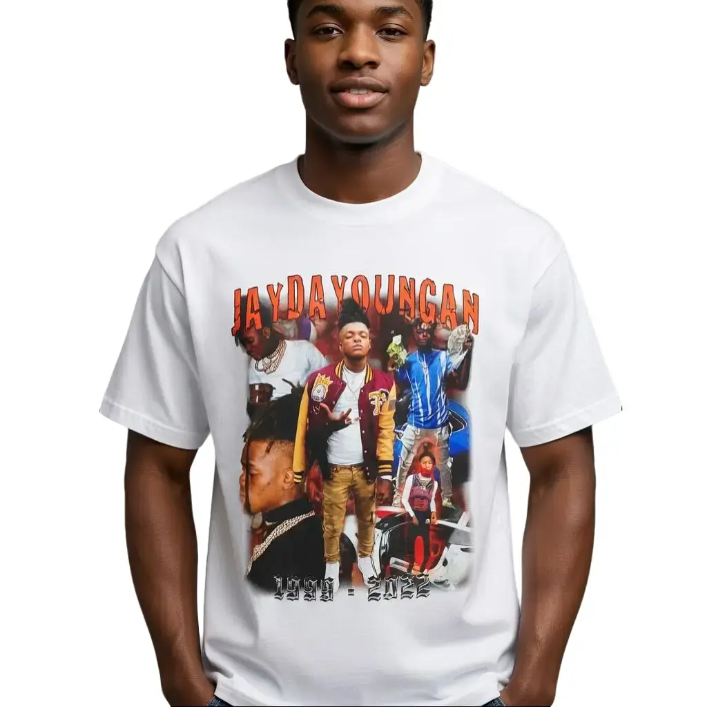 JayDaYoungan Inspired Rapper Graphic T-Shirt – Hip Hop Vintage Style Streetwear Tee for Fans Shortsleeve Clothes