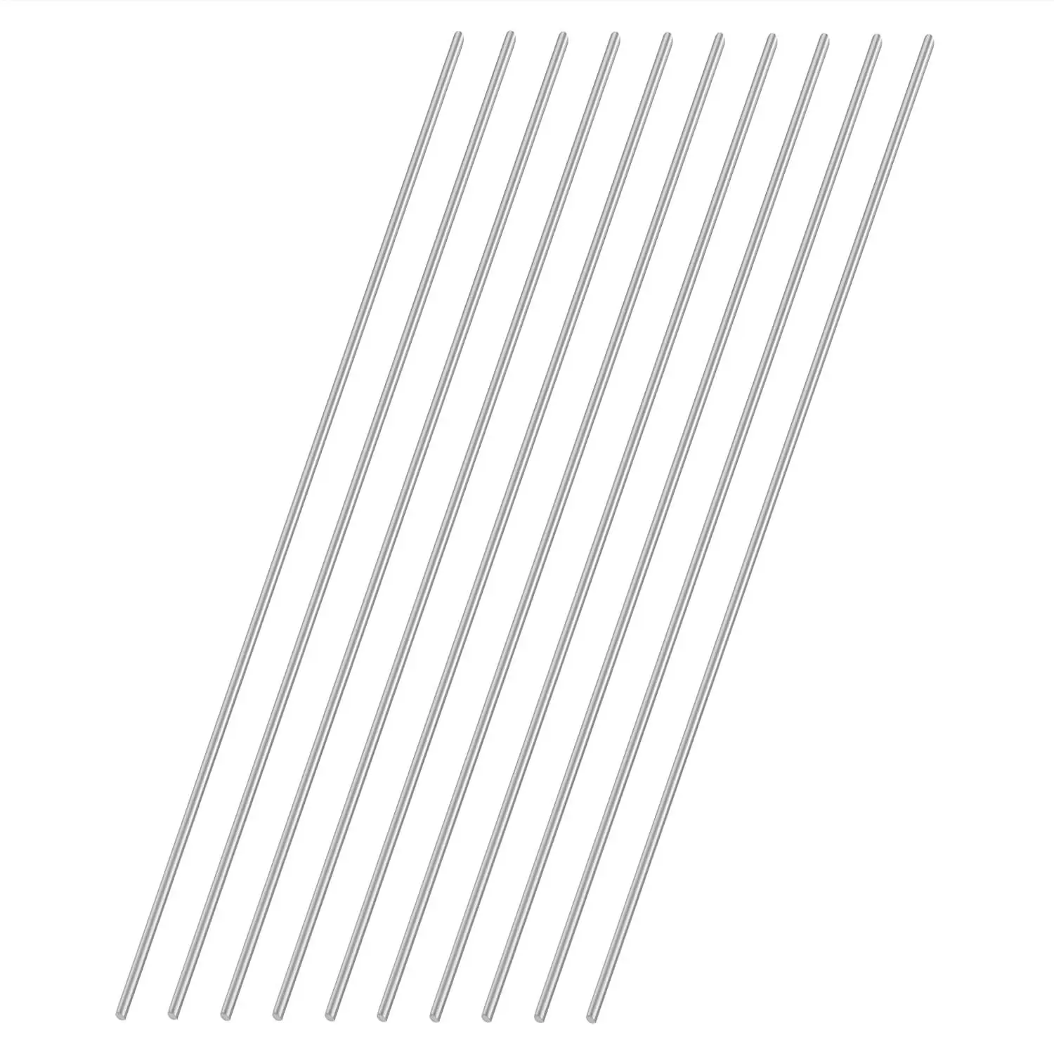 2mm x 300mm 304 Stainless Steel Round Rod, Metal Solid Shaft Rods Lathe Bar Stock for DIY Crafts Model  Helicopter Airplane 10 count