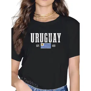 100% Cotton Uruguay Est. 1825 Uruguay Flag Roots Pride T-Shirt
