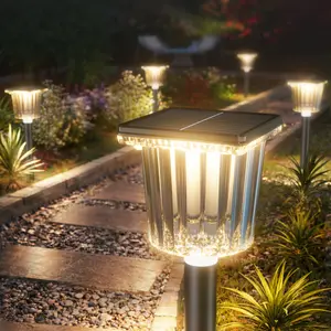 Sophisticated, Luxurious & Elegant Solar Pathway Lights |Adjustable Warm&Cool White Easy Installation Auto On/Off & Waterproof | For Garden, Yard & Driveway,solar outdoor lights,Solar Floor Lamps Outdoor Lights