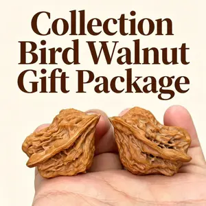 Chinese Wenwan Bird Walnut Gift Pack, Natural Collectible Stress Relief Hand Fidget Toy, Spiritual Healing Ornaments, Wellness Therapeutic Hand Play & Jewelry Making Accessory