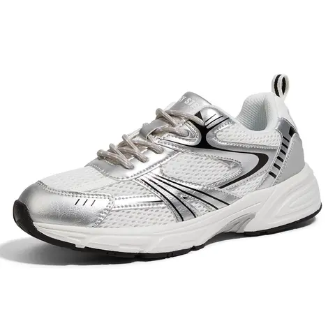 LUCKY STEP Women's Breathable Mesh Chunky Sneakers - Lightweight Lace-Up Athletic Shoes for Women, Walkable Travel-Friendly Tennis Shoe Style Casual Trainers, Workouts