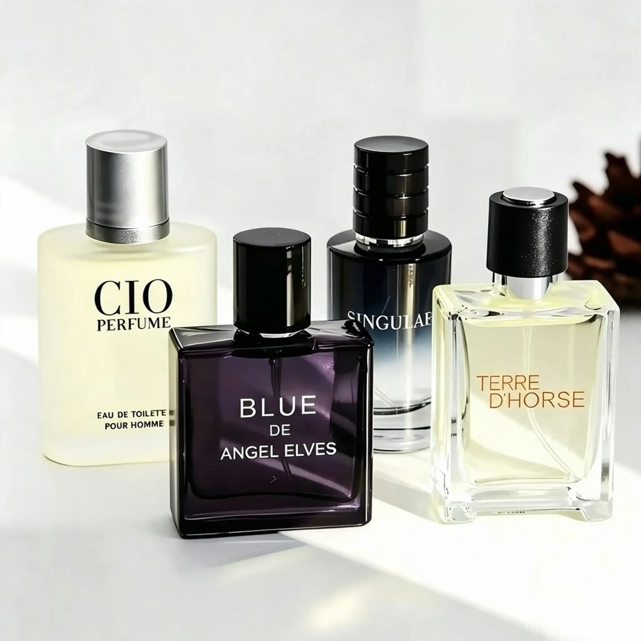 Men's Alcohol-Based Citrus Fragrance Variety Set, 30ML*4 Passionate Gentleman Blue Cologne, Long-Lasting Fresh Charm Elegant Scents, Daily Wear Holiday Gift Box