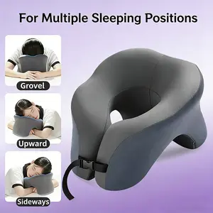 Portable U-Shaped Travel Pillow, Memory Foam Neck Cushion for Office, Car and Airplane Use