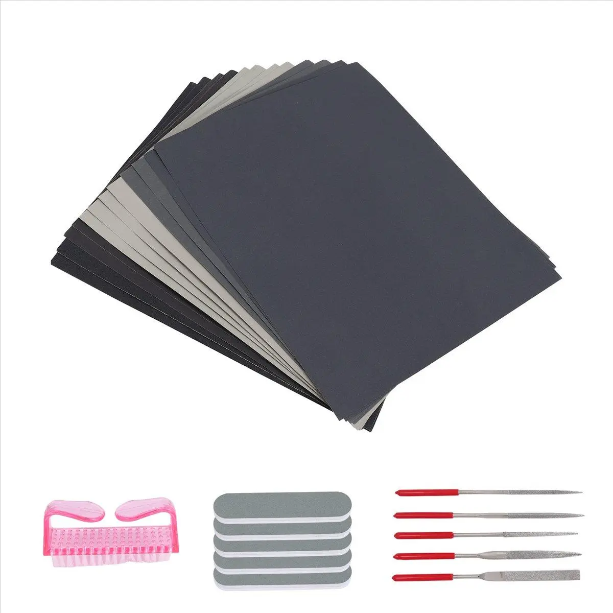 23 Pcs Resin Casting Tools Set, Epoxy Resin Polishing Kit, 12 Sand Papers, 5 Polishing Blocks, 5 Shapes Files, 1 Brush
