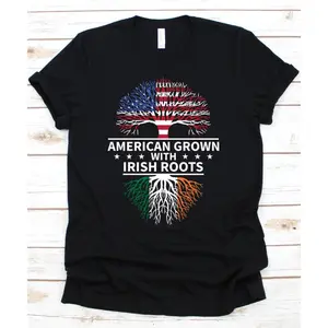 Irish Roots American Grown Shirt, Irish Shirts, Ireland Shirts, Ireland Flag Shirt, Irish Heritage Pride Shirts