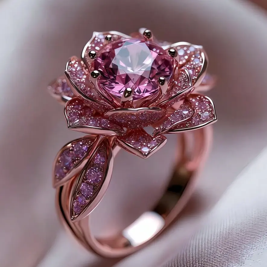 Sparkling Ring for Women, Elegant Engagement Jewelry & Christmas Gift