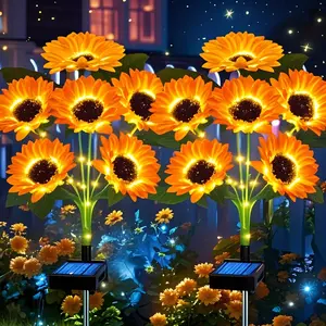 SummerVibes Sunflower Solar Lights Outdoor Decor, 4 Pack Solar Garden Decor 24 Waterproof Solar Sunflower Outdoor Lights for Garden Patio,Flower Bed, Pathway, Gift for Women, Mom, Grandma tiktokshopspringglowup