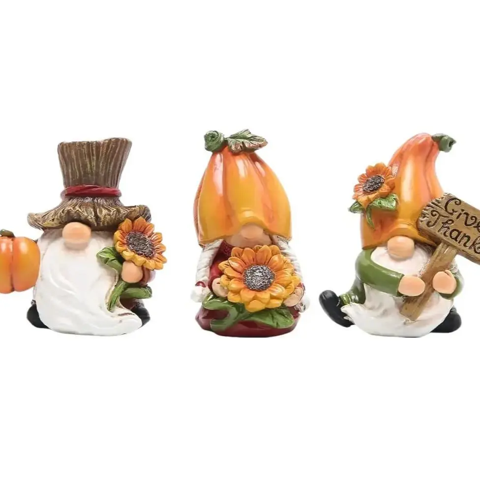3pcs Fall Thanksgiving Pumpkin Gnomes Decorations Handmade Swedish Tomte Gnomes Elf for Fall Thanksgiving Decor Gift - Fall Thanksgiving Party Home Gnomes Decor - Thanksgiving Autumn Gift