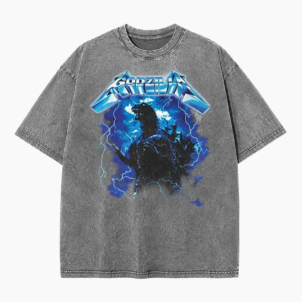 1994 Godzilla King of Monsters Japanese Movie Heavyweight Cotton Oversized Loose Fit Retro Vintage Casual Streetwear Daily Going Out Crew Neck Short Sleeve Unisex Graphic T Shirt