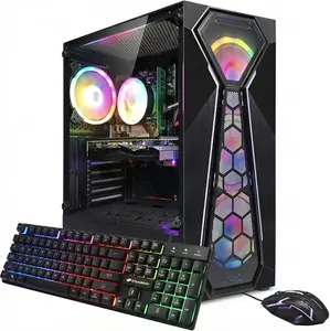STGAubron Gaming PC Desktop Computer, AMD Athlon 3000G 3.5G, Radeon RX 580 8G, 16GB DDR4, 512GB SSD, WiFi 6, BT 5.0, RGB Fan x 4, Windows 11 Home